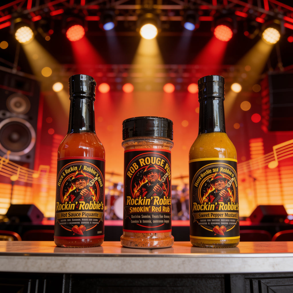 Rockin' Robbie Mixed Sample Pack (Original Hot / Fort, Sweet Mustard & Smokin' Red Rub)