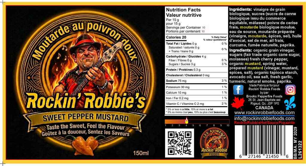 Rockin' Robbie' Sweet Pepper Mustard (150ml)