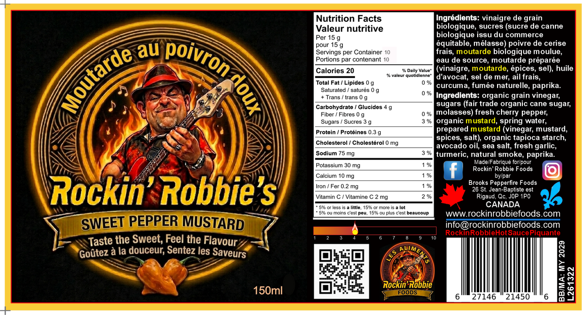 Rockin' Robbie' Sweet Pepper Mustard (150ml)