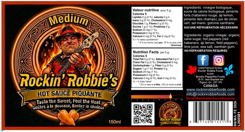 **NEW** Rockin’ Robbie’s Hot Sauce Piquante - Medium (FREE LOCAL PICKUP)