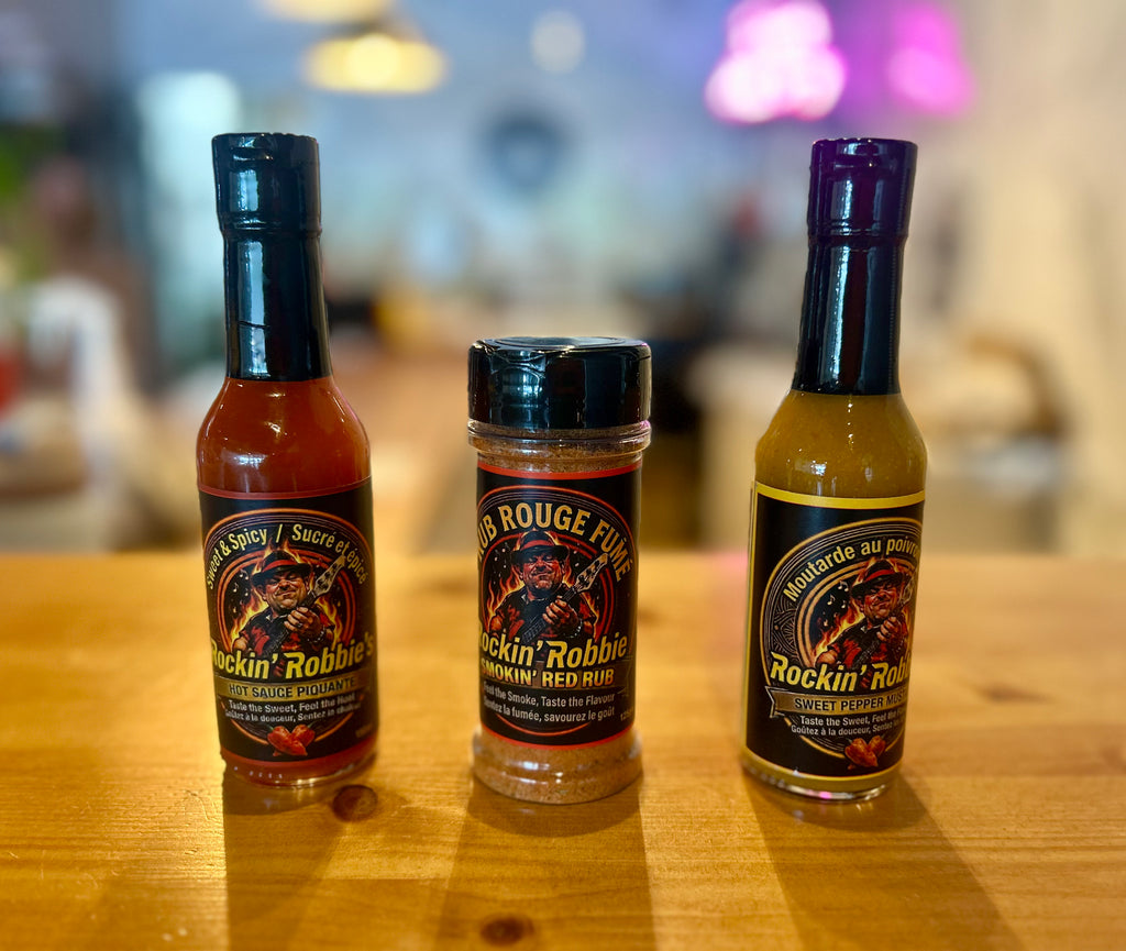 Rockin' Robbie Mixed Sample Pack (Original Hot / Fort, Sweet Mustard & Smokin' Red Rub)