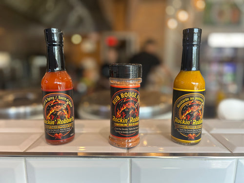 Rockin' Robbie Foods Mixed Sample Pack (Original Hot / Fort, Sweet Mustard & Smokin' Red Rub)